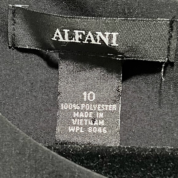 Alfani watercolor drape asymmetrical hem high neck zip closure midi dress - Picture 7 of 11